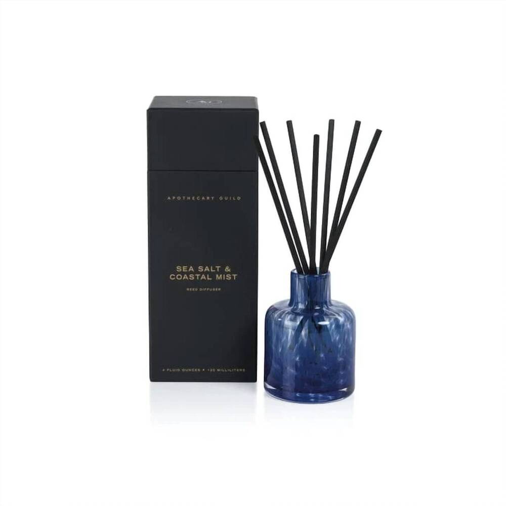NEW ZODAX apothecary guild sea salt diffuser in blue & clear